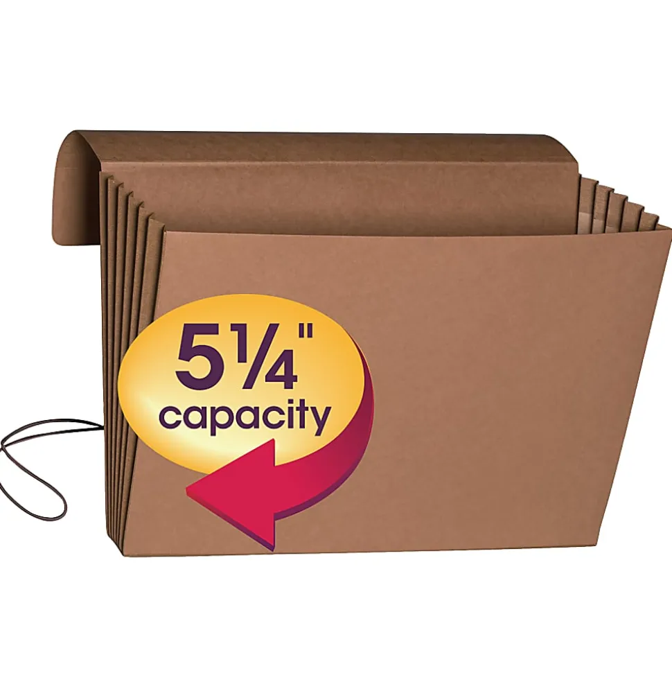 Smead® Redrope Expanding Wallets With Elastic, Legal Size, 5 1/4" Expansion, 30% Recycled, Redrope, Pack Of 10