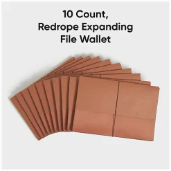 Smead® Redrope Expanding Wallets With Elastic, Legal Size, 5 1/4