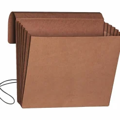 Smead® Redrope Expanding Wallets With Elastic, Letter Size, 5 1/4" Expansion, 30% Recycled, Redrope, Pack Of 10