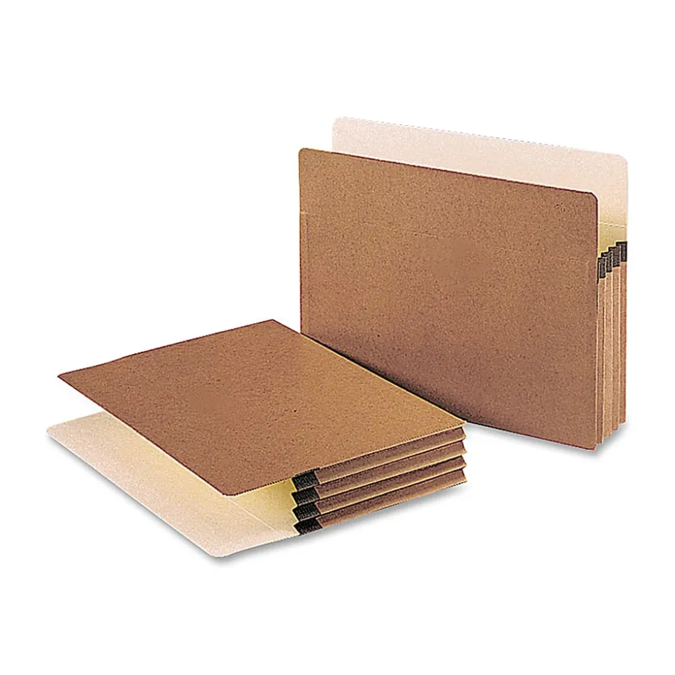 Smead® Redrope File Pockets, Letter Size, 3 1/2" Expansion, 30% Recycled, Redrope, Box Of 50