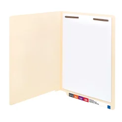 Smead® Reinforced End-Tab Folders, 1 Fastener, Straight Cut, Letter Size, Manila, Box Of 50