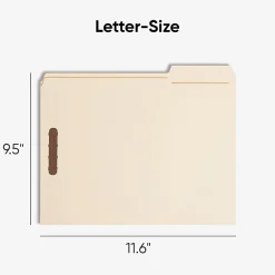 Smead® Reinforced Tab Fastener Folders With Two Fasteners, 1/3 Cut, Letter Size, Manila, Pack Of 50 (14537)