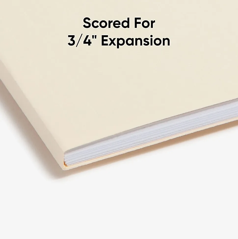 Smead® Reinforced Tab Fastener Folders With Two Fasteners, 1/3 Cut, Letter Size, Manila, Pack Of 50 (14537)