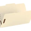 Smead® Reinforced Tab Fastener Folders With Two Fasteners, 1/3-Cut Tab, 8 1/2" x 14", Legal, Manila, Box of 50 (19537)