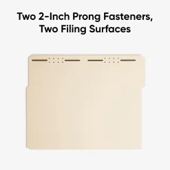 Smead® Reinforced Tab Fastener Folders With Two Fasteners, 1/3-Cut Tab, 8 1/2