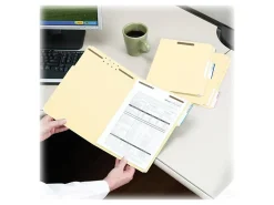 Smead® Reinforced Tab Fastener Folders With Two Fasteners, 1/3-Cut Tab, 8 1/2