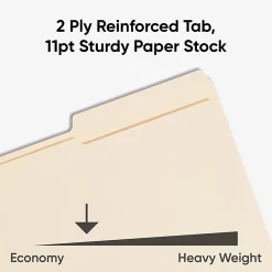 Smead® Reinforced Tab Fastener Folders With Two Fasteners, 1/3-Cut Tab, 8 1/2