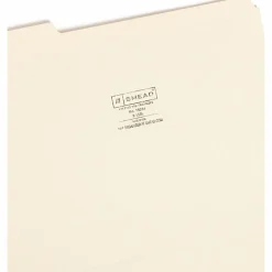 Smead® Reinforced Tab File Folders, Letter Size, 1/3 Cut, Manila, Box Of 100 (10334)