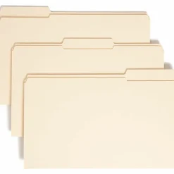 Smead® Reinforced Tab File Folders, Legal Size, 1/3 Cut, Manila, Box Of 100