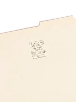Smead® Reinforced Tab Guide-Height File Folders, Letter Size, 2/5 Cut, Right Position, Manila, Box Of 100