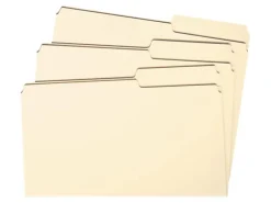 Smead® Reinforced Tab Guide-Height File Folders, Letter Size, 2/5 Cut, Right Position, Manila, Box Of 100