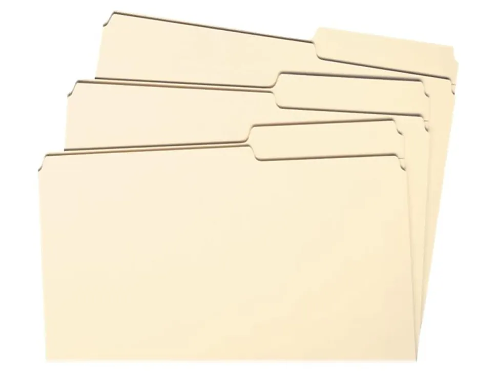 Smead® Reinforced Tab Guide-Height File Folders, Letter Size, 2/5 Cut, Right Position, Manila, Box Of 100
