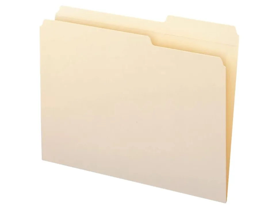 Smead® Reinforced Tab Guide-Height File Folders, Letter Size, 2/5 Cut, Right Position, Manila, Box Of 100
