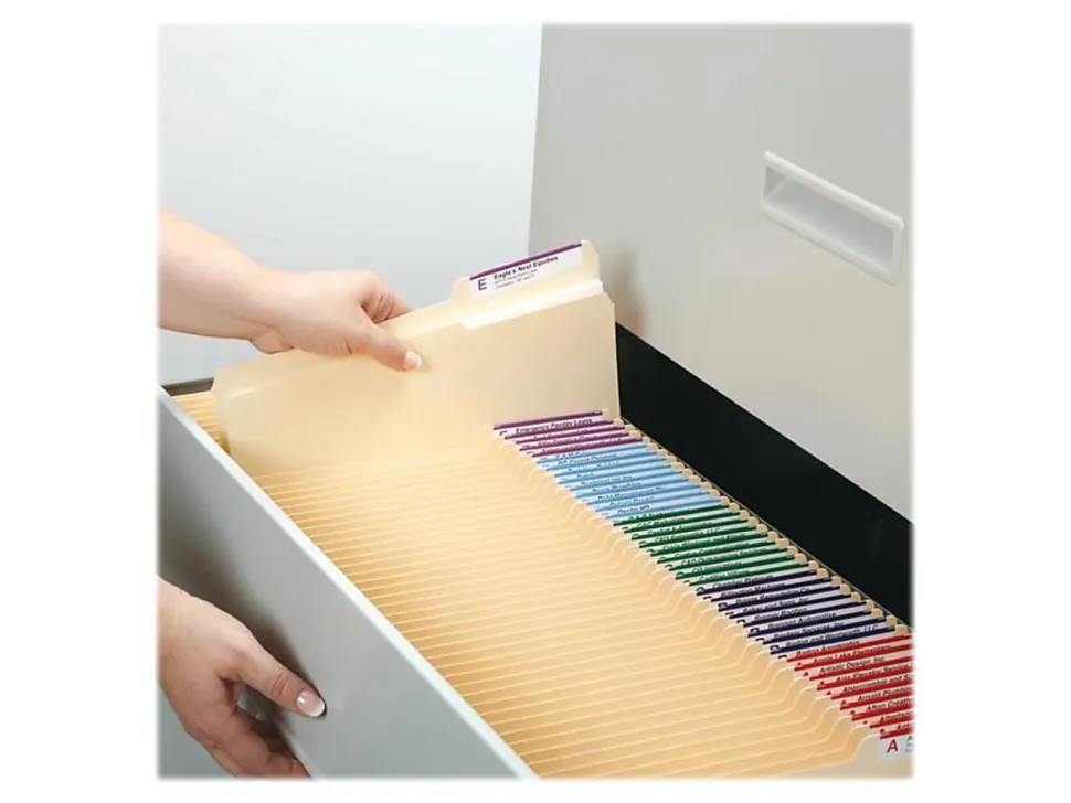 Smead® Reinforced Tab Guide-Height File Folders, Letter Size, 2/5 Cut, Right Position, Manila, Box Of 100