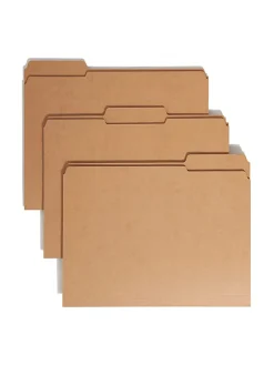 Smead® Reinforced Tab Kraft File Folders, Letter Size, 1/3 Cut, Pack Of 100
