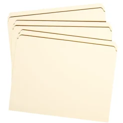 Smead® Reinforced Tab Manila File Folders, Letter Size, Straight Cut, Box Of 100