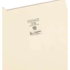 Smead® Reinforced Tab Manila File Folders, Letter Size, 1/5 Cut, Pack Of 100