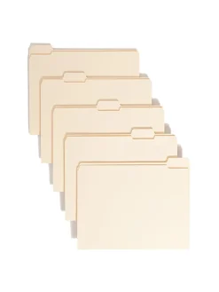 Smead® Reinforced Tab Manila File Folders, Letter Size, 1/5 Cut, Pack Of 100