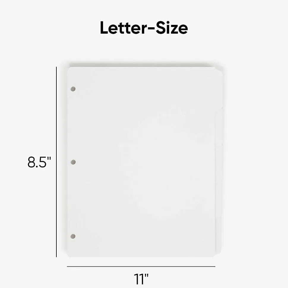 Smead® 3-Ring Binder Index Dividers, 5-Tab, 11" x 8 1/2", White, Pack Of 20 Sets (89415)