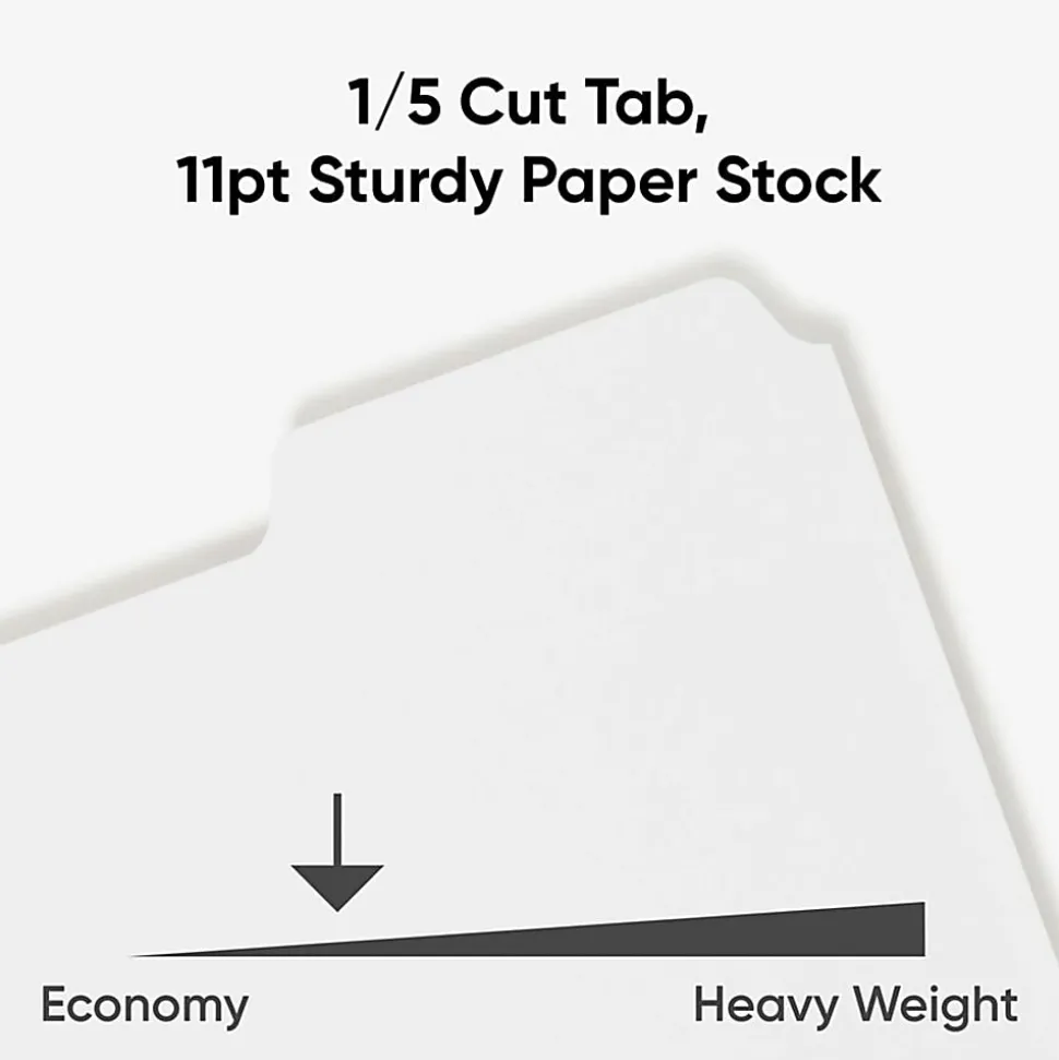 Smead® 3-Ring Binder Index Dividers, 5-Tab, 11" x 8 1/2", White, Pack Of 20 Sets (89415)