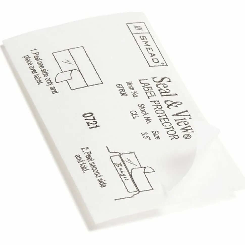 Smead® Seal And View® Clear Tab® Label Protectors, CLL, 3 1/2" x 1 11/16", Box Of 100