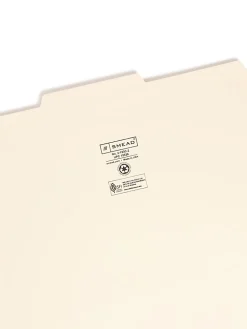 Smead® Selected Tab Position Manila File Folders, Legal Size, 1/3 Cut, Position 1, Pack Of 100