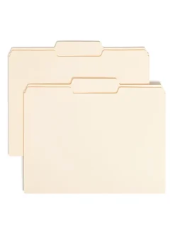 Smead® Selected Tab Position Manila File Folders, Letter Size, 1/3 Cut, Position 2, Pack Of 100