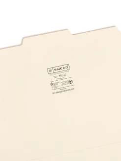 Smead® Selected Tab Position Manila File Folders, Letter Size, 1/3 Cut, Position 2, Pack Of 100