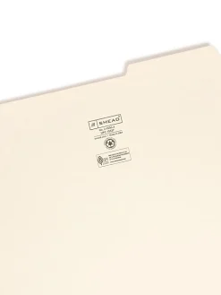 SmeadĀ® Selected Tab Position Manila File Folders, Legal Size, 1/3 Cut, Position 2, Pack Of 100