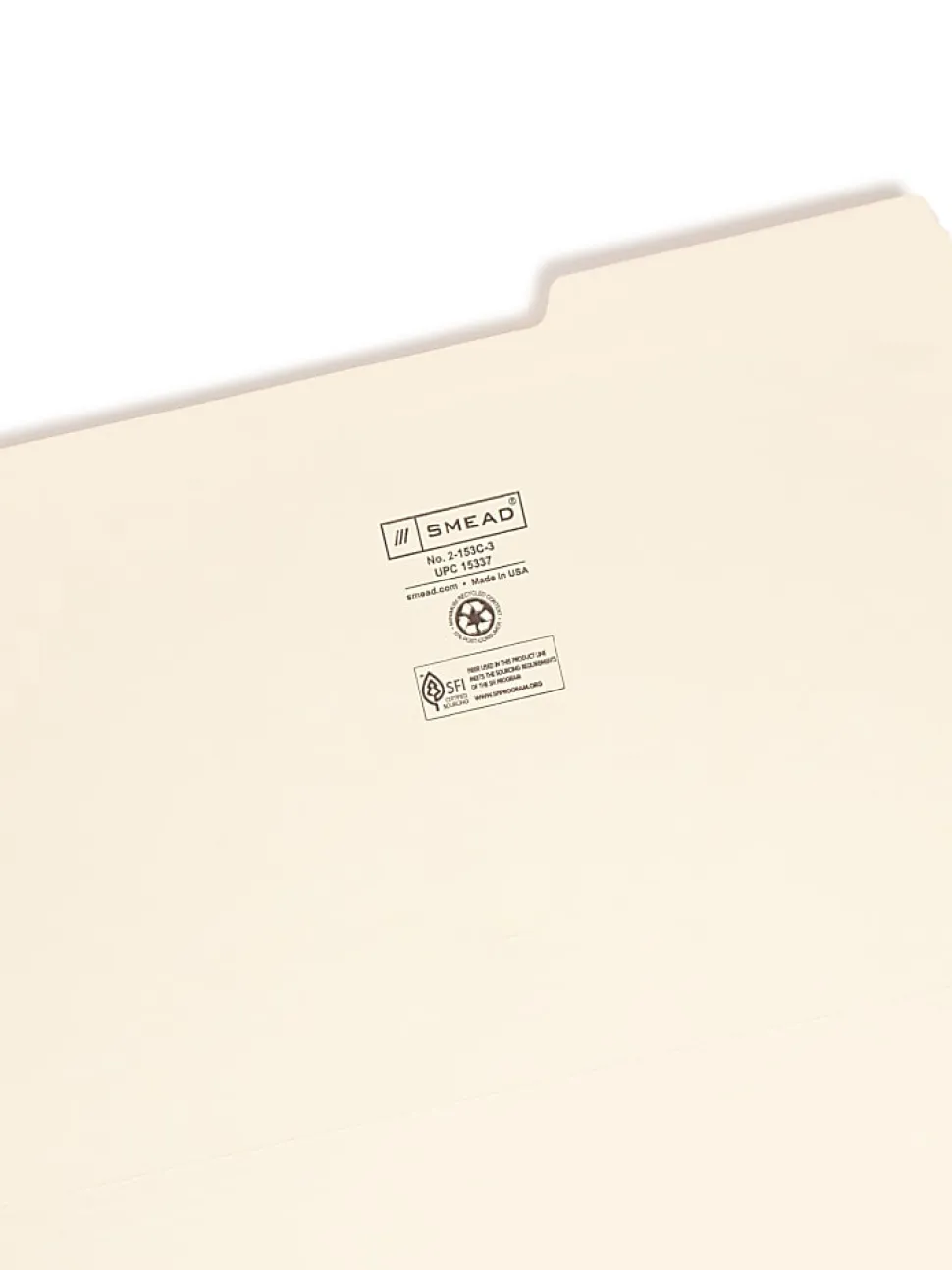 Smead® Selected Tab Position Manila File Folders, Legal Size, 1/3 Cut, Position 2, Pack Of 100