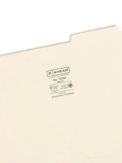 Smead® Selected Tab Position Manila File Folders, Letter Size, 1/3 Cut, Position 3, Pack Of 100