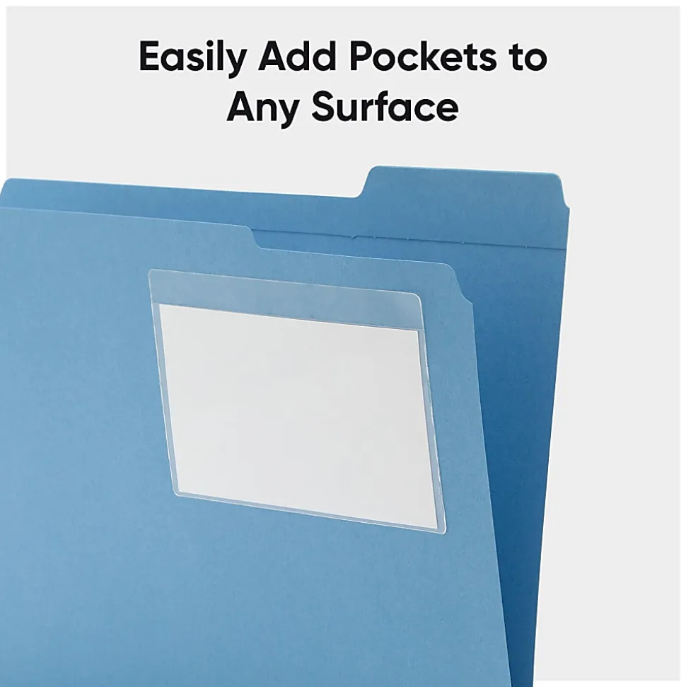 Smead® Self-Adhesive Poly Document Pockets, 9" x 5 9/16", Clear, Box Of 100