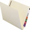 Smead® Shelf-Master® End-Tab Fastener Folders, Straight Cut, Letter Size, 100% Recycled, Manila, Pack Of 50