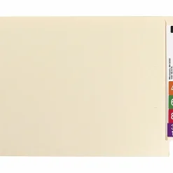 Smead® Shelf-Master® End-Tab Fastener Folders, Straight Cut, Letter Size, 100% Recycled, Manila, Pack Of 50
