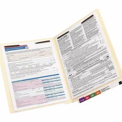 Smead® Shelf-Master® End-Tab Fastener Folders, Straight Cut, Letter Size, 100% Recycled, Manila, Pack Of 50