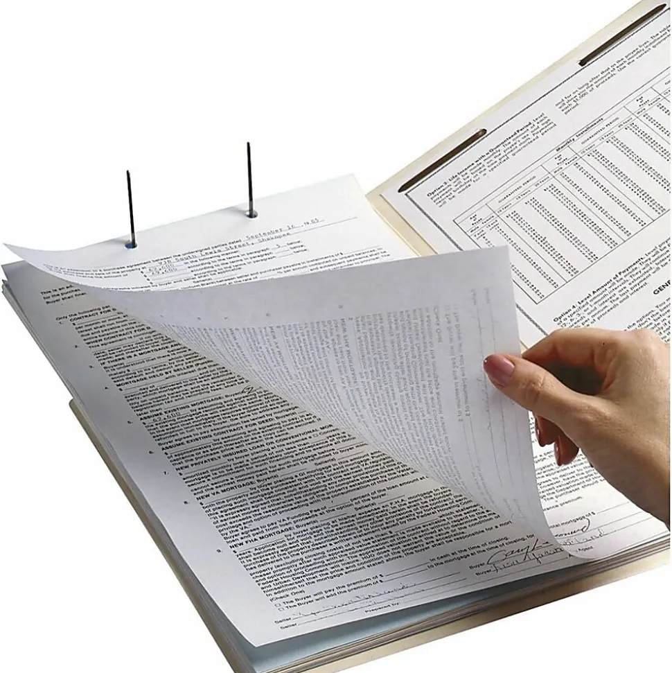 Smead® Shelf-Master® End-Tab Fastener Folders, Straight Cut, Letter Size, 100% Recycled, Manila, Pack Of 50