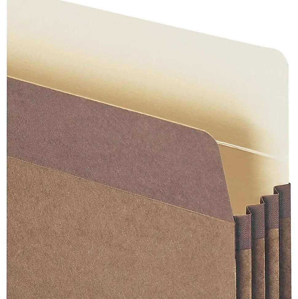 Smead® Straight-Cut Tab Redrope File Pockets, Legal Size, 3 1/2" Expansion, 30% Recycled, Redrope, Box Of 50