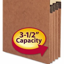 Smead® Straight-Cut Tab Redrope File Pockets, Legal Size, 3 1/2