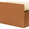 Smead® Straight-Cut Tab Redrope File Pockets, Legal Size, 5 1/4" Expansion, 30% Recycled, Redrope, Box Of 50