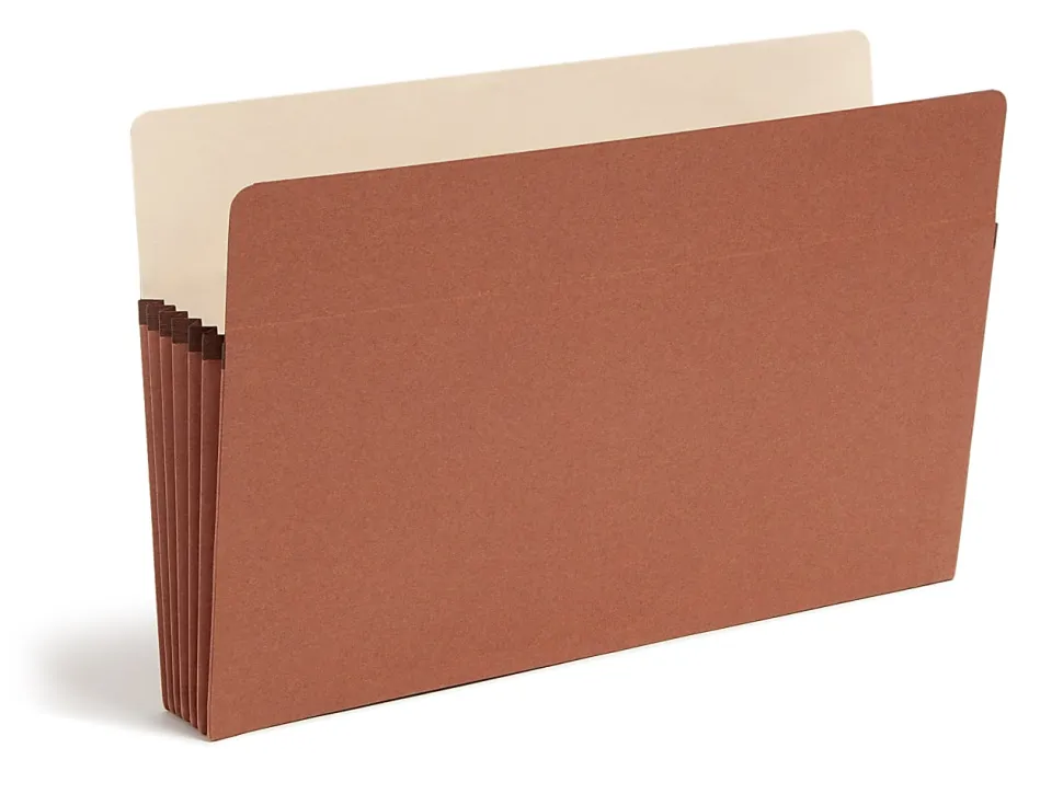 Smead® Straight-Cut Tab Redrope File Pockets, Legal Size, 5 1/4" Expansion, 30% Recycled, Redrope, Box Of 50