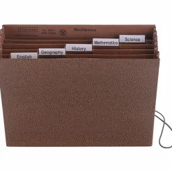 Smead® Subject Expanding File, 6 Pocket, 12"x10", Letter Size, 5 1/4" Expansion, 30% Recycled, Brown