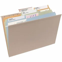 Smead® SuperTab® File Folders, Letter Size, 1/3 Cut, Assorted Pastel Colors, Box Of 100