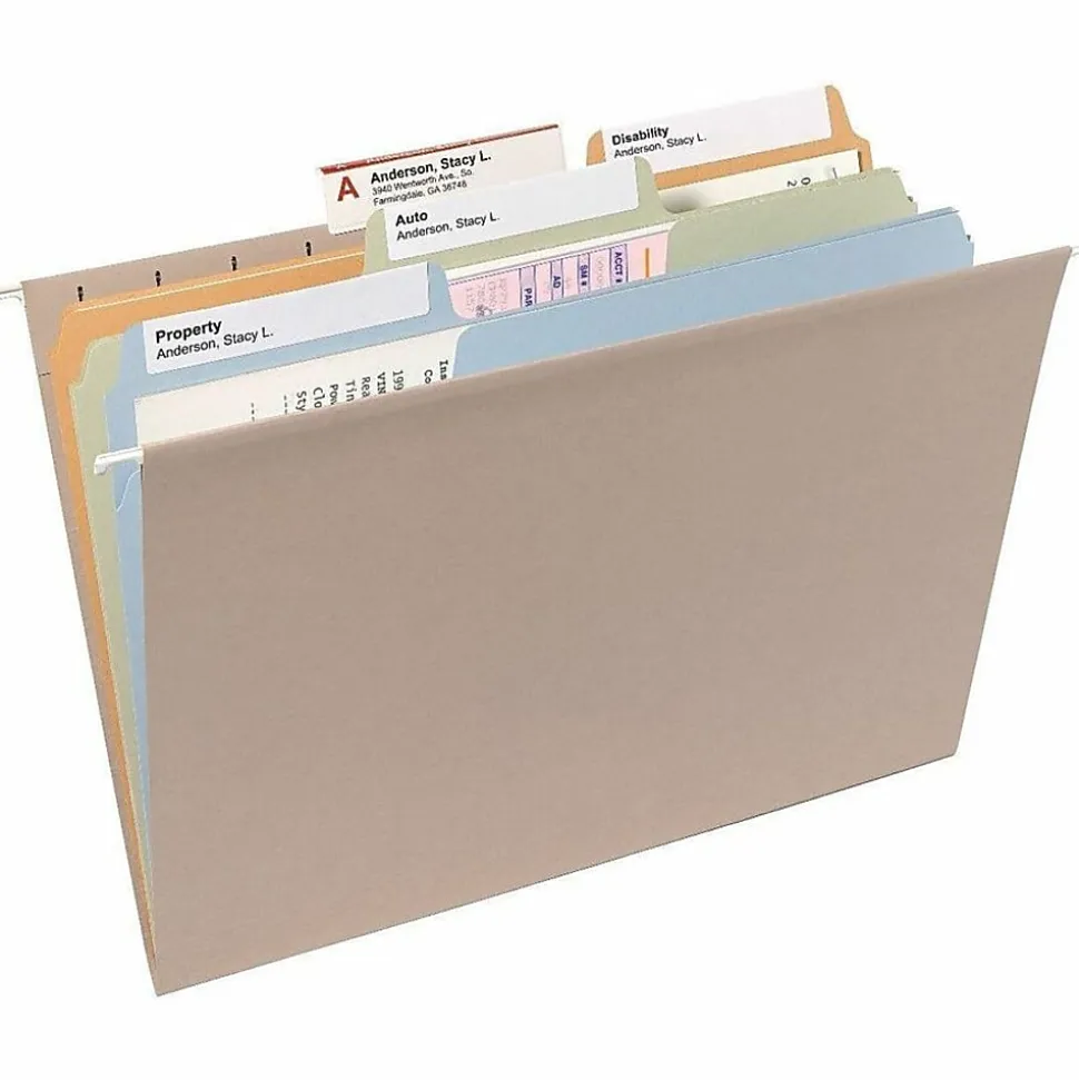 Smead® SuperTab® File Folders, Letter Size, 1/3 Cut, Assorted Pastel Colors, Box Of 100