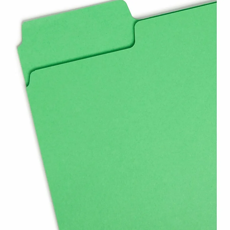 Smead® SuperTab® File Folders, Letter Size, 1/3 Cut, Assorted Colors, Box Of 100