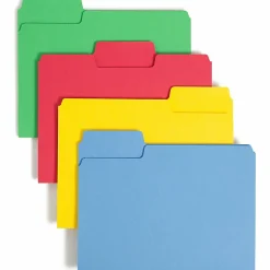 Smead® SuperTab® File Folders, Letter Size, 1/3 Cut, Assorted Colors, Box Of 100
