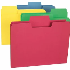 Smead® SuperTab® File Folders, Letter Size, 1/3 Cut, Assorted Colors, Box Of 100