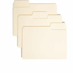 Smead® SuperTab® File Folders, Letter Size, 1/3 Cut, Manila, Box Of 100
