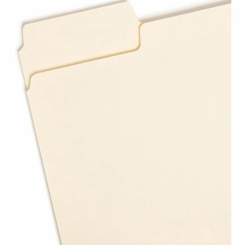 Smead® SuperTab® File Folders, Letter Size, 1/3 Cut, Manila, Box Of 100