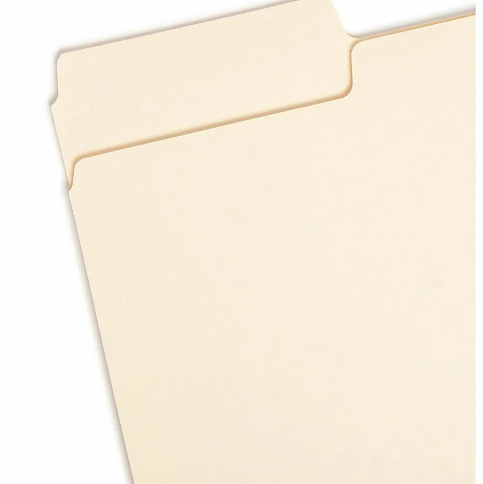 Smead® SuperTab® File Folders, Legal Size, 1/3 Cut, Manila, Box Of 100
