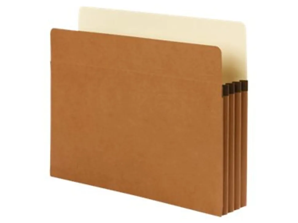 Smead® SuperTab® File Pockets, Letter Size, 3 1/2" Expansion, 30% Recycled, Redrope, Box Of 25